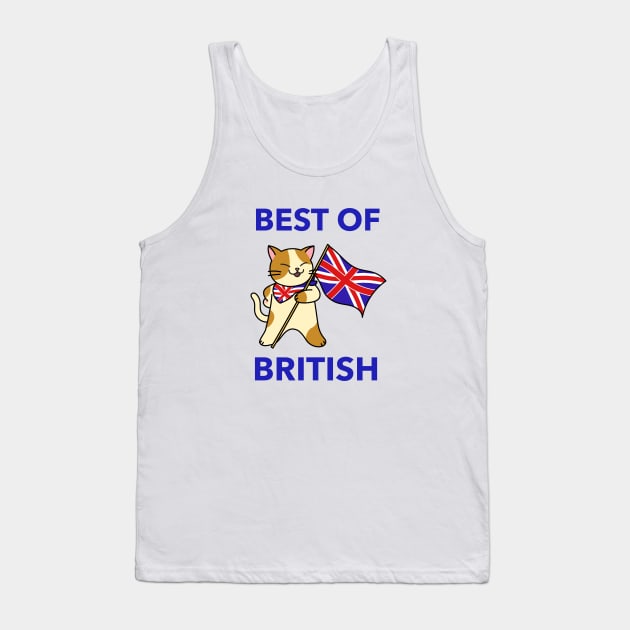 Best Of British, British Cat, Great Britain, British Flag Tank Top by Style Conscious